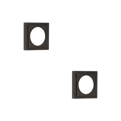 Loops 2 Pack Elegant Stepped Square Outer Rose In Dark Bronze For Luxury Escutcheons - Solid Brass Key Hole Cover - image 1