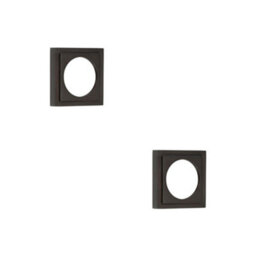 Loops 2 Pack Elegant Stepped Square Outer Rose In Dark Bronze For Luxury Escutcheons - Solid Brass Key Hole Cover - thumbnail 1
