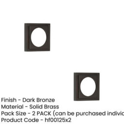 Loops 2 Pack Elegant Stepped Square Outer Rose In Dark Bronze For Luxury Escutcheons - Solid Brass Key Hole Cover - thumbnail 2