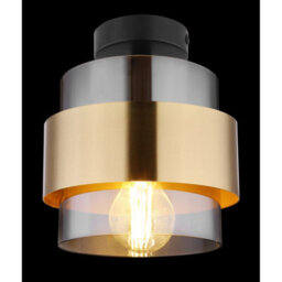 Luminosa Lighting Luminosa Milley Cylindrical Ceiling Light Matt Black Glass Shade 1X E27 - thumbnail 3