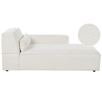 Beliani Left-Hand Chaise Longue Hellnar Boucle Off-White - image 1