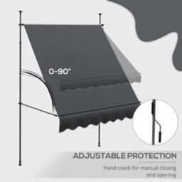 Outsunny 2 X 1.2M Freestanding Retractable Awning, Non-Screw Garden Awning - thumbnail 5
