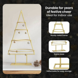 Vidaxl Metal Christmas Tree With Stand Gold 60 Cm Powder-Coated Steel - thumbnail 8