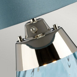 Luminosa Lighting Elstead Lena 2 Light Small Blue Table Lamp, Blue-Tinted Glass , Duck Egg Blue Shade, E27 - thumbnail 2