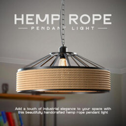 Hemp Rope Pendant Lamp 40Cm Light Fitting Lighting Kit 1M Cable With Chain Hanging E27 Holder Lamp - thumbnail 9