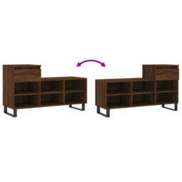 Berkfield Shoe Cabinet Brown Oak 102X36X60 Cm Engineered Wood - thumbnail 9