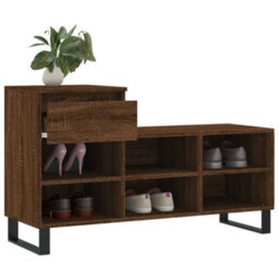 Berkfield Shoe Cabinet Brown Oak 102X36X60 Cm Engineered Wood - thumbnail 4