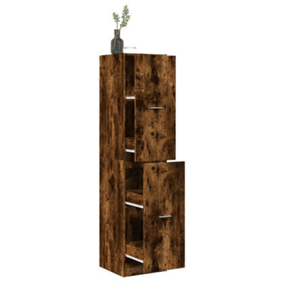 Walplus Apothecary Cabinet Smoked Oak 40X41X174.5 Cm Engineered Wood - image 1