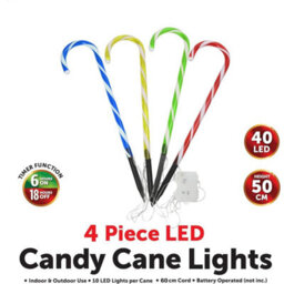 Mantraraj Led Candy Canes Set Of 4 Christmas Outdoor Decoration Pathway Garden Lights Multi Colour Xmas Lights - thumbnail 2
