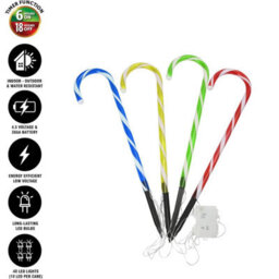 Mantraraj Led Candy Canes Set Of 4 Christmas Outdoor Decoration Pathway Garden Lights Multi Colour Xmas Lights - thumbnail 3