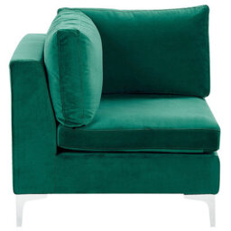 Beliani Modular Sofa 3 Seater Evja Velvet Green - thumbnail 9