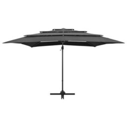 Berkfield 4-Tier Parasol With Aluminium Pole Anthracite 250X250 Cm - thumbnail 3