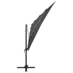 Berkfield 4-Tier Parasol With Aluminium Pole Anthracite 250X250 Cm - thumbnail 4