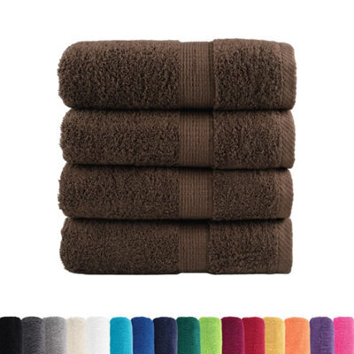 Berkfield Durable Premium Wash Towels Solund 4Pcs Brown 30X30Cm 600Gsm