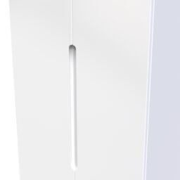 Messina Ready Assembled Modern Gloss White 2 Drawer Tall Double Wardrobe (H)1970mm (W)770mm (D)530mm - thumbnail 3