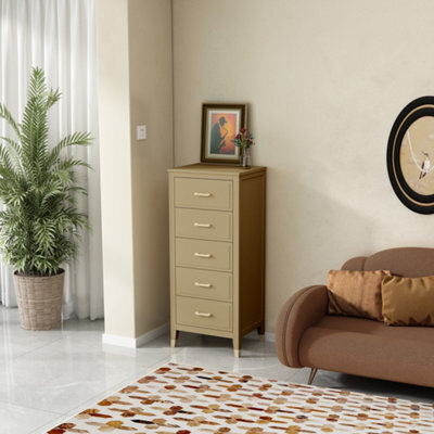 Palazzi 5 Drawer Narrow Chest Of Drawers Clay - image 1
