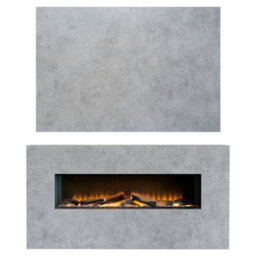 Acantha Bloc Pre-Built Fully Inset Media Wall Suite & Tv Board In Concrete Effect - thumbnail 3