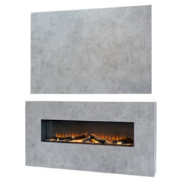 Acantha Bloc Pre-Built Fully Inset Media Wall Suite & Tv Board In Concrete Effect - thumbnail 2
