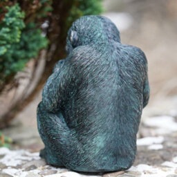 Burgess Studious Ape Resin Monkey Statue Bronze Finish Home Outdoor Garden Ornament Chimp Sculpture Vintage Style Reading Gift - thumbnail 5