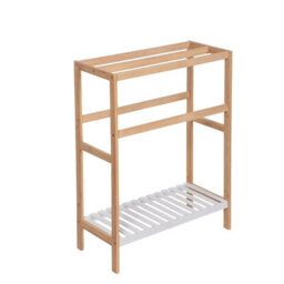 Aspect Furniture Kassi Bamboo Free Standing Towel Rack W/bottom Shelf,natural - thumbnail 3