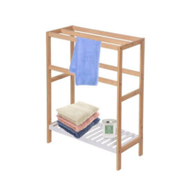 Aspect Furniture Kassi Bamboo Free Standing Towel Rack W/bottom Shelf,natural - thumbnail 2