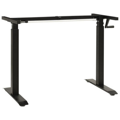 Berkfield Manual Height Adjustable Standing Desk Frame Hand Crank Black - image 1