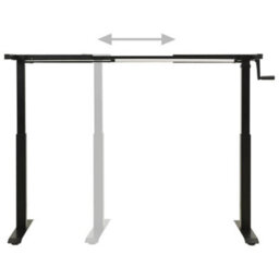 Berkfield Manual Height Adjustable Standing Desk Frame Hand Crank Black - thumbnail 4