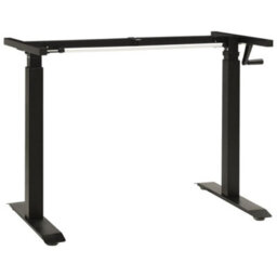 Berkfield Manual Height Adjustable Standing Desk Frame Hand Crank Black - thumbnail 1