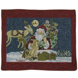 SecureFix Direct Christmas Table Place Mats X4 (Xmas Festive Fabric Red Santa Decoration) - thumbnail 2