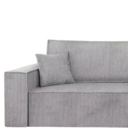 Karl L Maxi Corner Sofa Bed Corduroy Upholstery Storage Springs Universal Left Or Right Hand Side Design Light Grey - thumbnail 3
