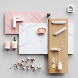 GoodHome Koros Gloss & Matt White & Blush Pink Ceramic Soap Dish - thumbnail 8