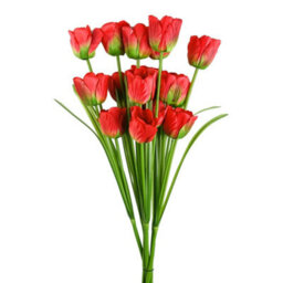 Pegdev - Pdl - Pack Of 6 X 80Cm Artificial Red Tulip Stems With Silk Flowers For Home Office Or Wedding Décor