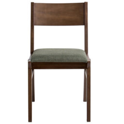 Beliani Set Of 2 Dining Chairs Enola Wood Dark Green/ Brown - thumbnail 5