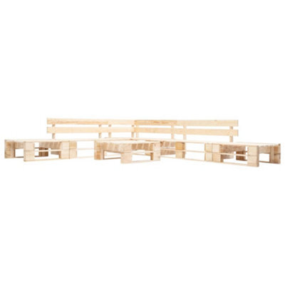 Berkfield 6 Piece Garden Pallet Lounge Set Natural Wood - image 1