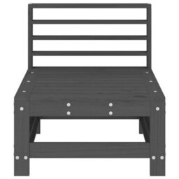 Walplus Outdoor Garden Middle Sofa For Patio Balcony Poolside Furnitures 2 Pcs Grey Solid Wood Pine - Cushion Not Included - thumbnail 3