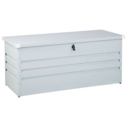 Beliani Storage Box Cebrosa 132 Cm 62 Cm Metal Light Grey - thumbnail 4