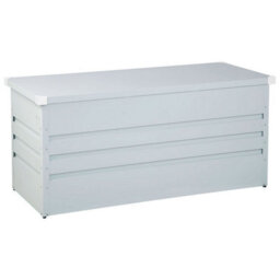 Beliani Storage Box Cebrosa 132 Cm 62 Cm Metal Light Grey - thumbnail 6