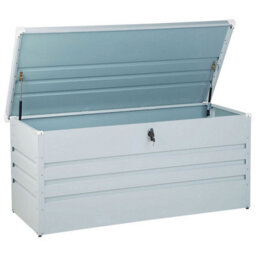 Beliani Storage Box Cebrosa 132 Cm 62 Cm Metal Light Grey