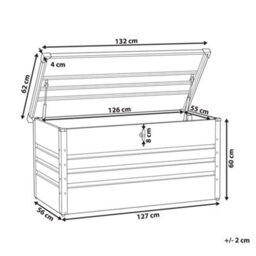 Beliani Storage Box Cebrosa 132 Cm 62 Cm Metal Light Grey - thumbnail 3