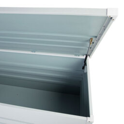 Beliani Storage Box Cebrosa 132 Cm 62 Cm Metal Light Grey - thumbnail 8