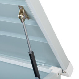 Beliani Storage Box Cebrosa 132 Cm 62 Cm Metal Light Grey - thumbnail 9