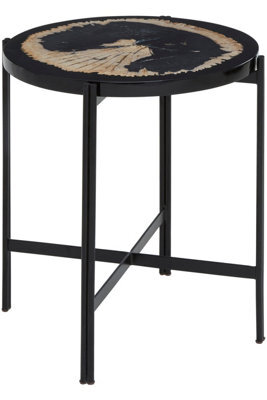 Orsina Relic Side Table With Resin Powder Coated Frame - image 1