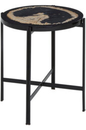 Orsina Relic Side Table With Resin Powder Coated Frame - thumbnail 1