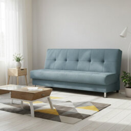 Enduro Iii Sofa Bed 193 Cm With Click Clack Mechanism Storage Comfortable Fold Out Couch With Wooden Frame Light Blue - thumbnail 1