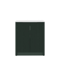 Royal Bathrooms Avenza 800mm Deep Moss Green Floor Standing Bathroom Vanity Unit 2 Door Carrara White Undrilled Worktop & No Basin - thumbnail 6