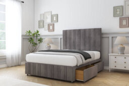 "Sloomy Langston Slate Naples Divan Bed Set 2 Drawers Left Side - 54"" Floor Standing & 12""  Footboard 5' King" - thumbnail 3