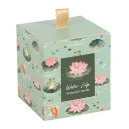 Serene Water Lily Scented Candle In Elegant Green Glass Gift Box - thumbnail 4