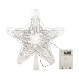 Living And Home Warm White Star-Shaped Christmas Tree Top Decoration 23.5Cm W X 24Cm H - thumbnail 5