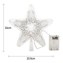 Living And Home Warm White Star-Shaped Christmas Tree Top Decoration 23.5Cm W X 24Cm H - thumbnail 8