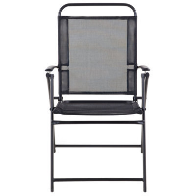 Beliani Black Foldable Garden Chairs Set Of 4 - Weather Resistant, Compact Dining Seating - image 1